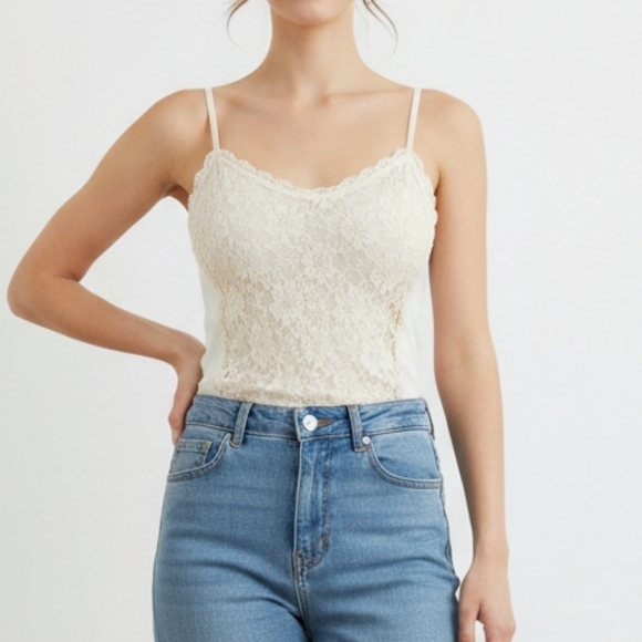 VINTAGE White Tank Top Weavers Size L - Picture 6 of 6